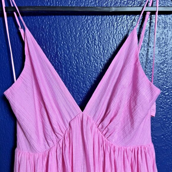 MABLE Pink Maxi Dress with Back Bow Lined Rayon Feminine Wedding Party Medium - Picture 8 of 16